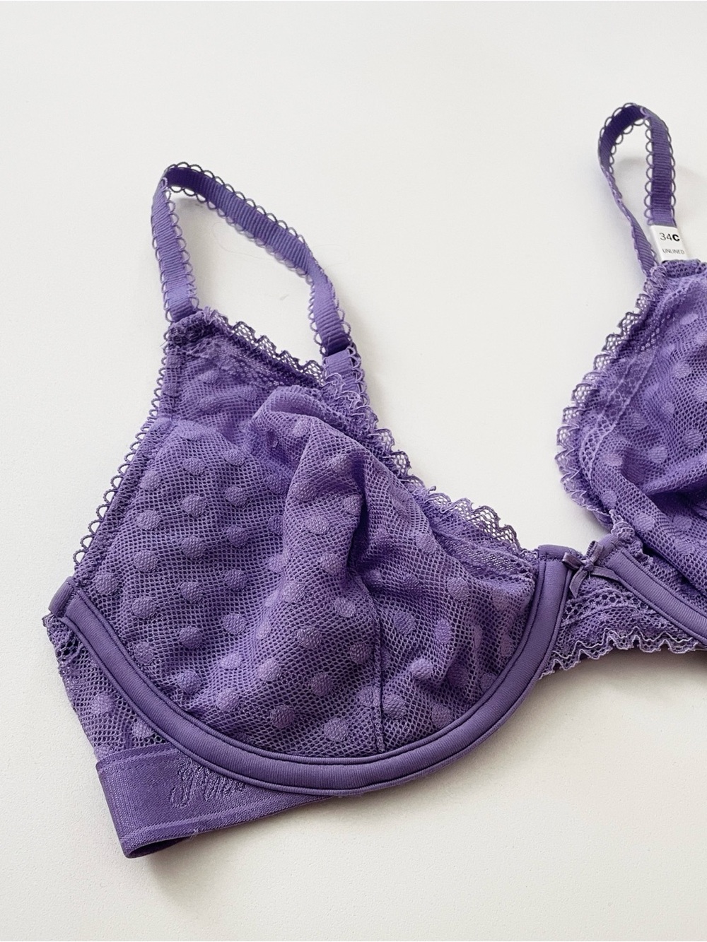 PINK Victoria's Secret Wink Unlined Plunge Bra in Wysteria Purple Size 34C - Picture 4 of 6